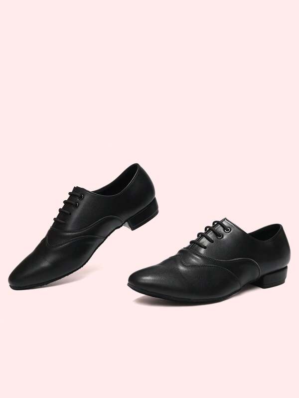 Zapatos de baile para hombre de modelo estándar, latino, salsa, puntiagudos con cordones, zapatos formales clásicos negros tipo Derby, Gatsby, para baile de graduación y moda