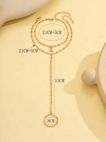 2pcs/Set Minimalist Initial Letter Gold Metal Chain Toe Rings, Casual Beach Style Foot Jewelry For Daily Outfit And Holiday, Women Jewelry Accessory, Gift