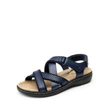 Women Flats Sandals Comfortable Open Toe Walking Sandals With Multiple Adjustable Straps Summer Casual Dress Comfortable Shoes - Blue - View 4