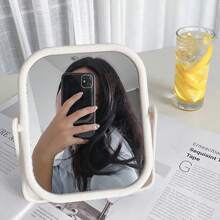 1PC Double-Sided Desktop Makeup Mirror - Stylish Standing Vanity Mirror For Dorm Room - Perfect For A Chic Beauty Routine