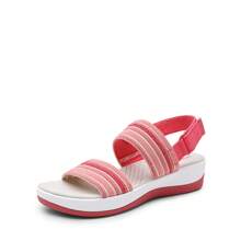 Women Low Wedge Walking Sandals 1.5-Inch Wedge Heel Lightweight Soft Footbed Flat Sandals Comfortable Indoor Outdoor EVA Outsole Shoes - Đỏ - Xem 4