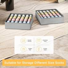 24-Grids Fabric Storage Box, Large Capacity Organizer Box For Underwear, Socks, Home Use