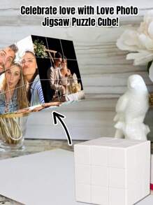 个性化照片拼图，适用于 Msgic 立方体 - 个性化可旋转拼图照片立方体，含 6 张照片，适合情人节情侣礼物、生日圣诞节个性化礼物，适合送给父亲、母亲、女朋友、男朋友 - 彩色 - 查看 3