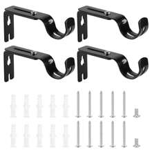 4pcs Heavy Duty Curtain Rod Brackets, Adjustable Metal Hardware Fit 1 Inch Rod, Universal For Living Room & Bedroom, Anti-Rust Wall Supports (Include Expansion Bolts) Gifts Birthday Graduation