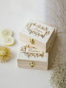 1 Peça Caixa de Presente Personalizada para Dama de Honra, Caixa de Madeira com Gravação, Presente para Menina das Flores, Caixa de Armazenamento Multifuncional, Lembrança de Casamento, Caixa de Presente de Madeira Personalizada, Caixa do Tesouro, Presente para Festa de Noivado, Festa de Aniversário, Casa com Soluções Acessíveis, Organizadores Personalizados, Ambiente Acolhedor