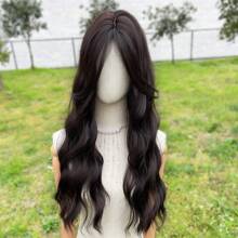 Wig For Women, Natural Water Wave, Middle Part, Long Bang, Long Curly Wigs, Fluffy, Realistic Scalp, Full Wig, Suitable For Daily Wear, Street Photography, Cosplay, Lolita.