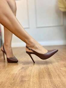 Women's Open Toe Pumps With 11cm Heel Angela Galvão 2 - Cà phê nâu - Xem 3