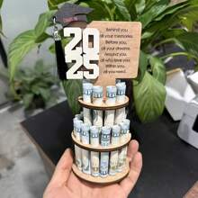 2025 毕业礼物钱包，独特的现金礼物卡包，创意双层现金夹，适合毕业礼物