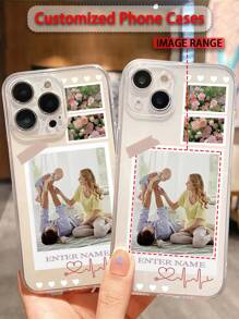 1pc Customizable 3-In-1 DIY TPU Transparent Protective Case, With Lens Protection, Compatible With IPhone 16 ProMax/16 Pro/15 ProMax/14 ProMax/13 ProMax, A12-A15, A52-A55, 13C, OPPO A15/A17, Honor X6A/X7B/X8B/X6, S23 Ultra/S24 Ultra, A52S, VIVO, OPPO, Redmi