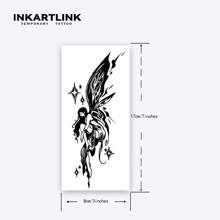INKARTLINK 8*14cm 1张花灵草本汁纹身 纹身 15天纹身 半永久纹身 逼真假纹身 持续1-2周 - 黑色 - 查看 5