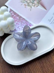 4 pièces/set Clips à cheveux en plastique de fausse plumeria pour femmes de grande taille - rose, blanc, bleu, transparent - design élégant, polyvalent, minimaliste, convient pour le quotidien, les fêtes et les occasions spéciales