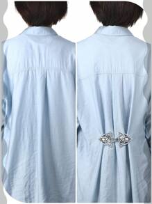 Xiacheng Shawl Clips, Cloak Buckles, Cardigan Clips, Sweater Clips, Retro Collar Decor, Retro Cloak Brooch, And Silver Shawl Pins - Silver - View 4