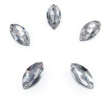 Szkło w kształcie navette, wielokolorowe, błyszczące, ręcznie robione, do szycia, kryształowe, ręcznie szyte, kryształki ozdobne, płaskie z tyłu, z otworami, klejnoty, akcesoria DIY, kamienie do przyszywania, strass do ozdabiania ubrań, sukienek, toreb, butów, broszek, kolczyków, rękodzieła