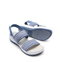 Women Low Wedge Walking Sandals 1.5-Inch Wedge Heel Lightweight Soft Footbed Flat Sandals Comfortable Indoor Outdoor EVA Outsole Shoes - 藍色 - 查看 1