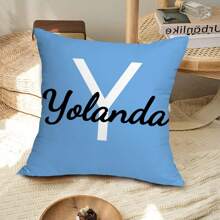 1pc Custom Personalized Throw Cushion Cover, Zippered Polyester Pillowcase, Machine Washable, Decorative Print For Various Room Types, Ideal Gift For Birthdays, Christmas, Valentine's - Office & Home Sofa Accent