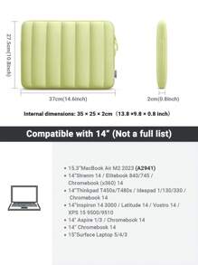 Puffy Laptop Sleeve Bag Compatible With MacBook Air Pro 13 14 Inch M1 M2 M3, Air 15 Inch M2 M3 2023, 13.5 14 15.6 IdeaPad ASUS Notebook, Lightweight And Waterproof Computer Bag,Green