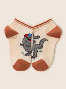 5 pares de calcetines para niños con diseño de dinosaurios de dibujos animados, suaves y cómodos, de malla transpirable, adecuados para uso casual, regalos, viajes, colores/diseños aleatorios