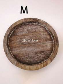 1pc Wooden Circular Jewelry & Cosmetic Display Tray, Makeup Organizer Vanity Table Top Stand For Rings, Jewelry, Fragrance, Home Decor
