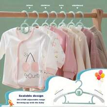 20-5 piezas Perchas de plástico antideslizantes, perchas para armario con diseño antideslizante, aptas para ropa de recién nacido, pantalones de niño pequeño, perchero, almacenamiento y organización