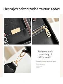 Bolso bandolera para mujer, bolso bandolera, bolso bandolera de PU, adecuado para mujer, bolso cruzado de color sólido, bolso pequeño con cremallera, billetera para teléfono móvil, bolso mensajero (color: negro, burdeos, verde, granate, caramelo) - Negro - Ver 4