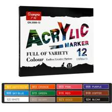 1pc Acrylic Marker Pen For Body Painting, Ceramic Decoration, DIY Photo Album, Graffiti, Art Supplies, Multiple Colors And Styles Available