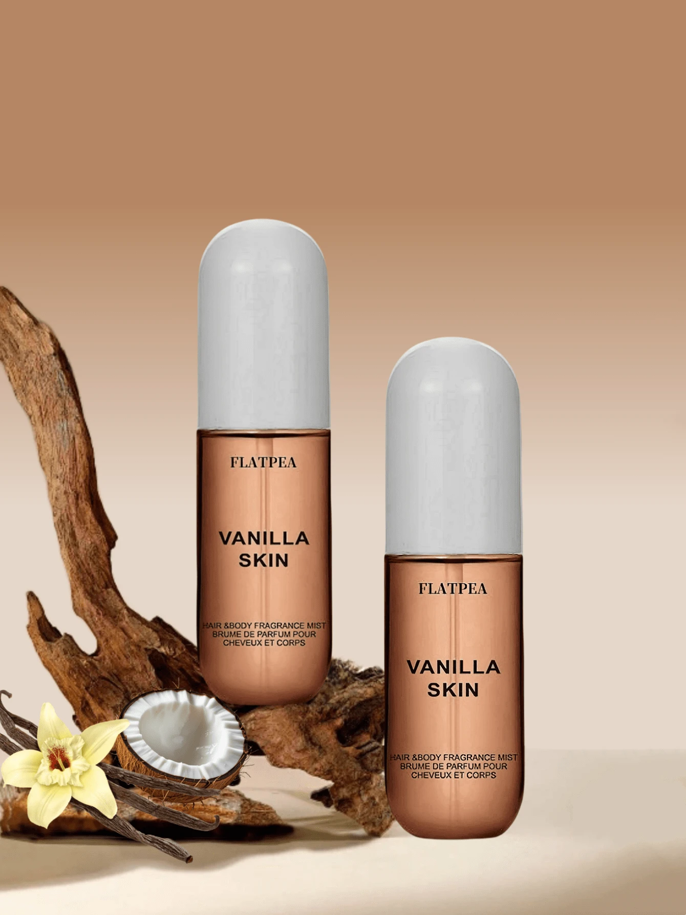 2 件女士香水喷雾 50ml*2，椰子香草味，头发/身体香水喷雾，不含酒精，旅行套装，送给女朋友的理想礼物 - 椰子香草2件套裝 - 查看 1