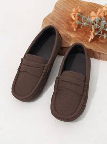 1 Pair Spring & Autumn Children Outdoor Casual Loafers, Comfortable Flat Shoes For School And Street - Brown - View 3