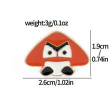 SuperMario 1/6 Pcs Creative Cartoon Mario Zinc Alloy Brooch Game Character Metal Badge Mushroom Enamel Badge Accessories A Gift For Friends - One Size - View 2
