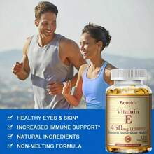 Bcuelov Vitamin E Capsule 450 Mg - Antioxidant, Support Hair, Skin, Nails, Eye Health -120 Softgels - 1 chai - Xem 6
