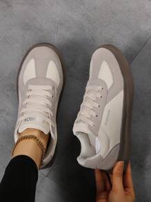 Women German Style Flat Bottom Casual Vintage Sneakers, Lightweight And Breathable - Beige - View 1