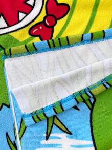 1 件连帽浴袍，1 件，男孩和女孩强吸水柔软透气斗篷，可爱动物图案连帽斗篷毛巾海滩和浴室使用