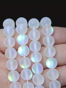 闪亮的月光玻璃珠 - 发光哑光饰面，圆形，适合 DIY 珠宝 - 完美的 8 毫米、10 毫米尺寸，非常适合制作项链和手链
