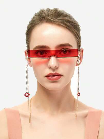 1 chiếc mặt dây chuyền hình môi đỏ vàng, dây đeo kính thời trang, dây đeo kính râm dễ thương, dây đeo khẩu trang, phụ kiện độc đáo làm quà tặng cho phụ nữ và bé gái.