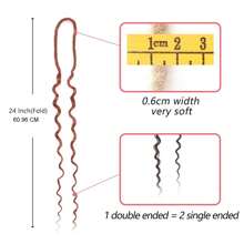 10 mechones de extensiones de rastas onduladas sintéticas de 24 pulgadas, extensiones de rastas de ganchillo onduladas 100% hechas a mano con doble extremo, de 0,6 cm de ancho, estilo hippie para mujer