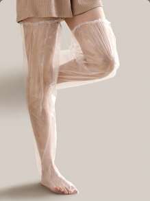 40个/20个/10个/1个一次性足膜，腿膜带脚套和腿套，高透明防水保湿腿部护理套 - 彩色 - 查看 4