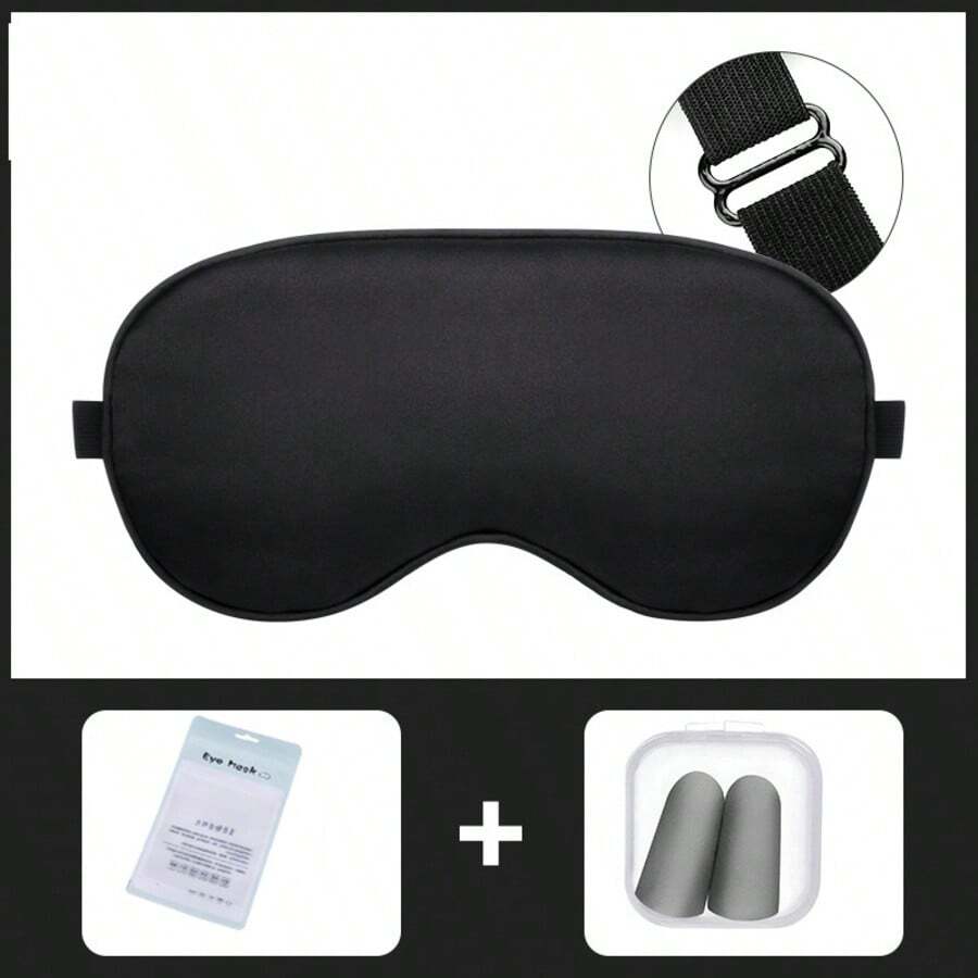 Eye Mask Fatigue Relief Promoting Sleep Summer Ice Silk Reducing Glare Couples Ice Pack Silk Earplugs Set 4 - Multicolor - View 1