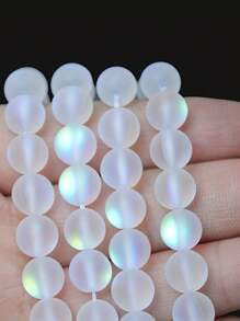 Sparkling Moonlight Glass Beads - Luminous Matte Finish, Round Shape For DIY Jewelry - Perfect 8mm, 10mm Sizes, Ideal For Necklace & Bracelet Making