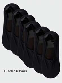 1/3/6 Pairs Men's Solid Bottom Breathable Solf Nylon Upper Low Cut Invisilbe No Show Socks With Non-Slip Gel At Heel, Suitable For Sports Or Daily Use