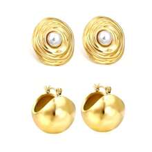 Small Chunky Gold Hoop Earrings For Women, 14k Gold Thick Statement Huggie Hoop Earrings Hoop Earrings Set Hypoallergenic Fashion Earrings