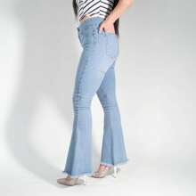 Women's Flare Fit Stretch Denim Jeans - Blue - View 4