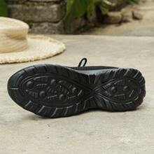 Women's Casual Breathable Shock-Absorbing Walking Shoes, Fashionable Wedge Thick-Soled Sneakers - Black - View 9