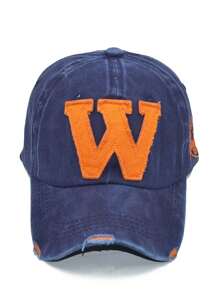1 件复古做旧水洗个性化不褪色棒球帽，水洗面料立体字母 W 刺绣做旧棒球帽，户外运动太阳帽，时尚百搭透气太阳帽 - 彩色 - 查看 2