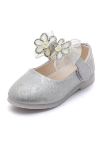 1 双全新时尚婴幼儿水钻装饰平底鞋 - 銀色 - 查看 5