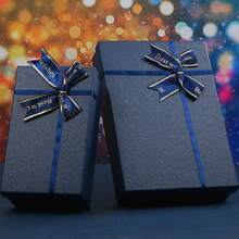 1 pezzo, Scatola regalo con fiocco blu, confezione lussuosa e bella, scatola regalo rettangolare con fiocco elegante e atmosferica, adatta per rossetto, profumo, portafoglio, gioielli, tazza, tazza termica, tablet, scatola regalo, scatola regalo per matrimoni, scatola regalo per San Valentino, scatola regalo con fiocco per Capodanno, confezione cosmetici, la scatola regalo preferita per le feste. - Multicolore - Visualizzare 14