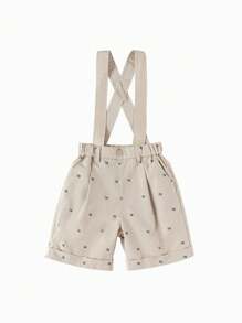 Balabala Balabala Jungen bedruckte Hosenträger-Shorts, kühlende und antibakterielle Sommerbekleidung