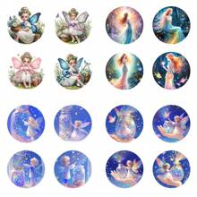 4pcs Round Coasters, Colorful Printed Heat Insulation Coasters With Magical Pattern, Non-Slip Table Mats, Kitchen Supplies, Car Coasters, Room Decor - Multicolor - View 3