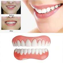 2 pezzi/set nuovo aggiornamento di denti finti per mascherina dentale superiore e inferiore, non porosi, decorazione per sorriso perfetto