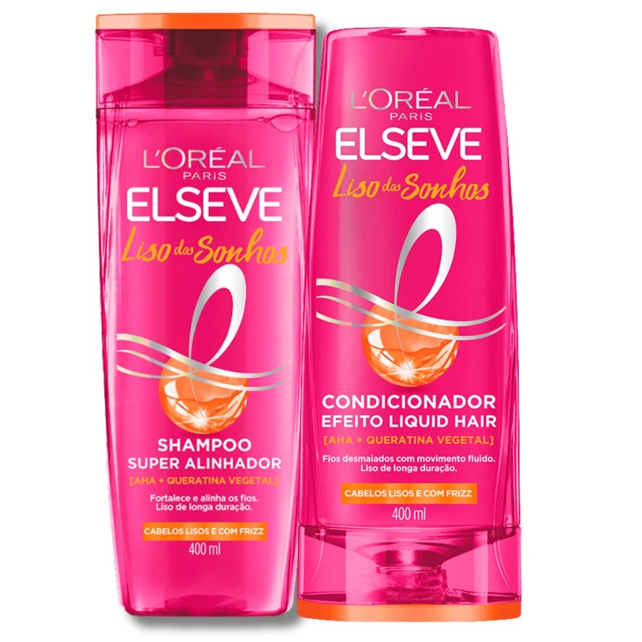 KIT Liso dos Sonhos Shampoo/Condicionador 400ML Super Alinhador Anti ...