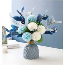 Artificial Flowers With Vase Faux Hydrangea Flower Arrangements For Home Garden Party Wedding Decoration