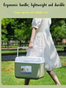 1 个绝缘冷藏箱，颜色有绿色、蓝色、红色、橙色，适合露营、户外摊位使用 - 彩色 - 查看 6